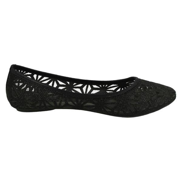 Spot On Ladies Spot On Cut Out Design Ballet Pump