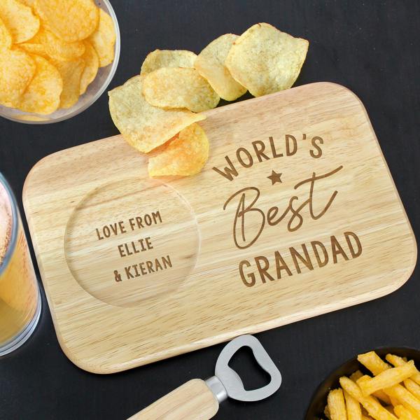 Abode Home & Gifts Personalised 'World's Best' Wooden Coaster Tray