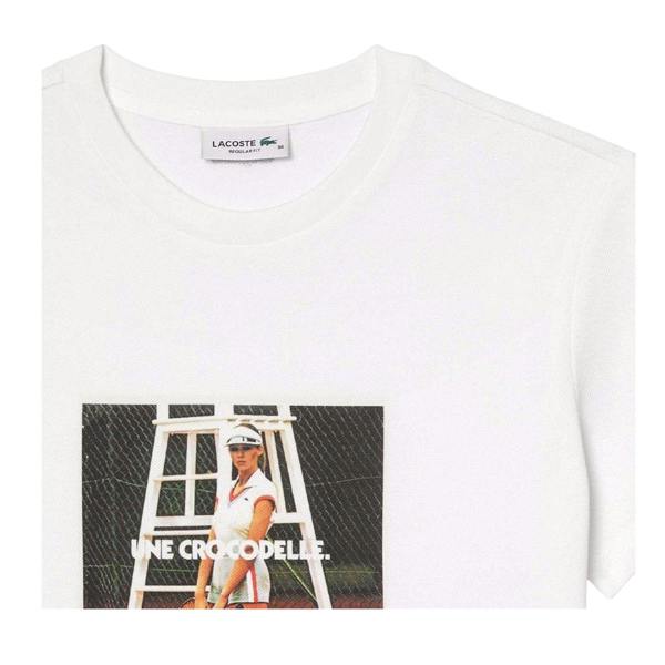 Lacoste Womens/Ladies Printed Piqué T-Shirt - White - 