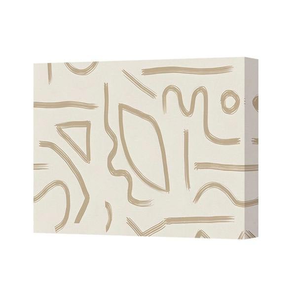 Benjamin Tate Design Abstract Beige Line Art Canvas Wall Art Modern 2422