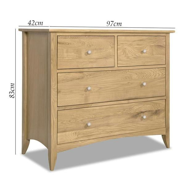 Statement Furniture Edward Hopper Chest of Drawers 2 Over 2 Drawer Modern Wooden Storage Assembled