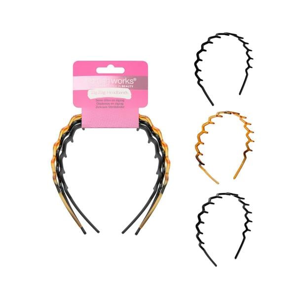 Brushworks Zig Zag Headband - 3 Pack