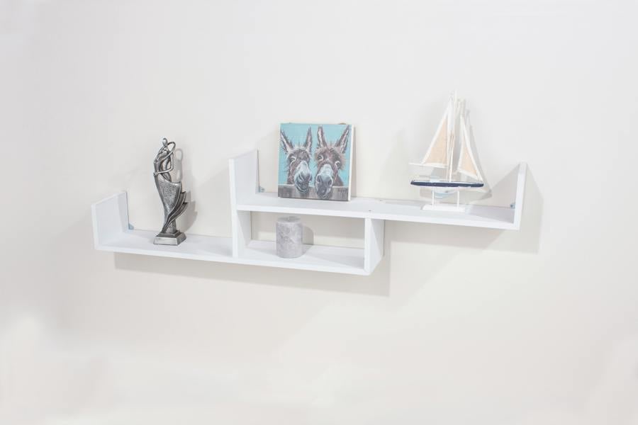 Core Products Tweed Floating Grey Two Tier Shelf