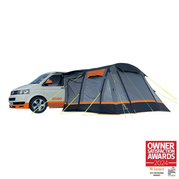 Charcoal Loopo Breeze v2 campervan awning on a white background imageset:Charcoal