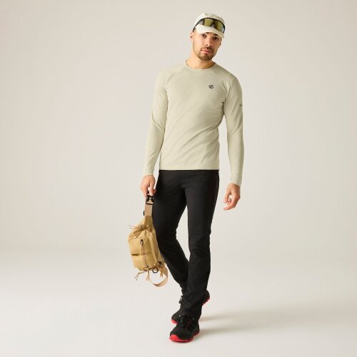 Dare 2B Mens Ventura Grid Crew Neck Fleece Top - Almond Milk