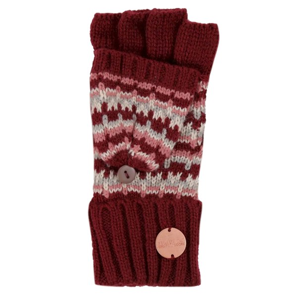 Regatta Childrens/Kids Baneberry Knitted Fingerless Gloves - Dark Pimento