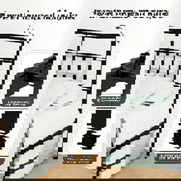 Levede Double Small Double Bed Frame Metal Platform with Headboard Heavy Duty