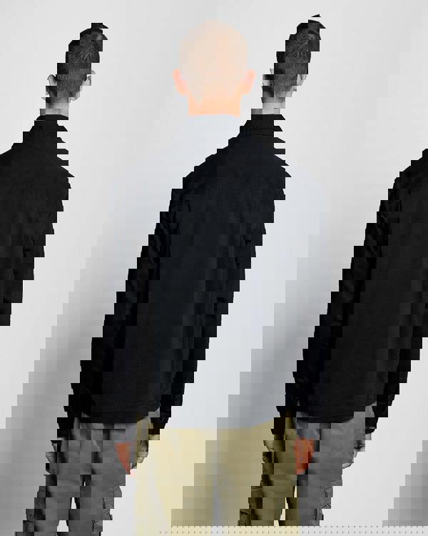 Lyle & Scott Enzyme Wash Mens Zip Overshirt - Z271 Dark Navy | CHO | Designer Mens Overshirts