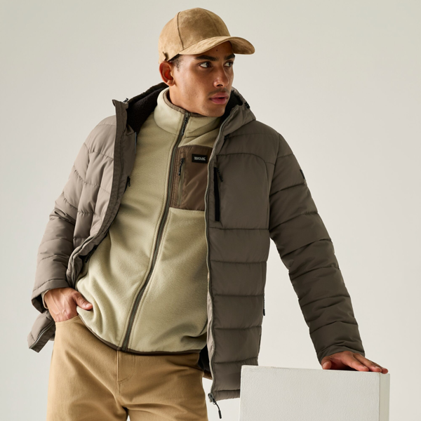 Regatta Mens Frankie Padded Jacket - Smokey Olive/Black