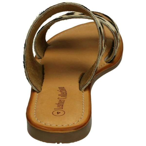 Leather Collection Ladies Leather Collection Double Strap Mules F00234