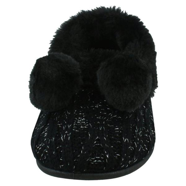Rose Bank Ladies Rose Bank Memory Foam Knitted Pom Pom Slippers Chloe