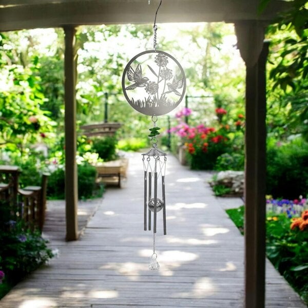 EDH Door Hardware Bird Stainless Steel Hanging Wind Chime, Outdoor Garden Décor,Soothing Wind Bell with Nature-Inspired Design