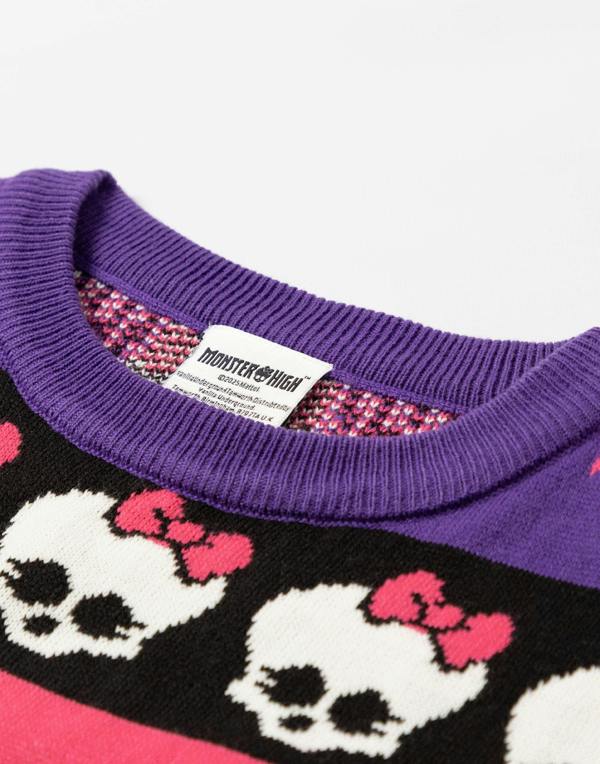 Monster High Womens Multicoloured Skull & Snowflake Fairisle Christmas Jumper