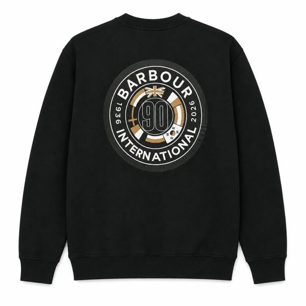 Barbour International 90th Anniversary Graphic Sweatshirt Black