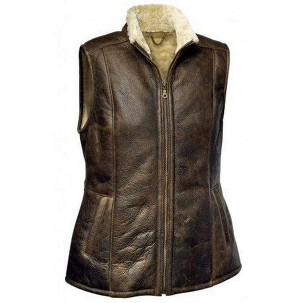 Eastern Counties Leather Womens Gilly Sheepskin Gilet - Chocolate