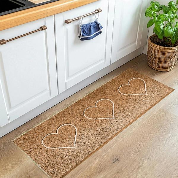 Nicoman Embossed Triple Heart Runner and Entrance Mat - Multiple Colours