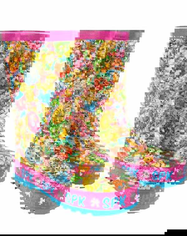 Shopkins Girls Pink All Over Print Wellington Boots without Handles