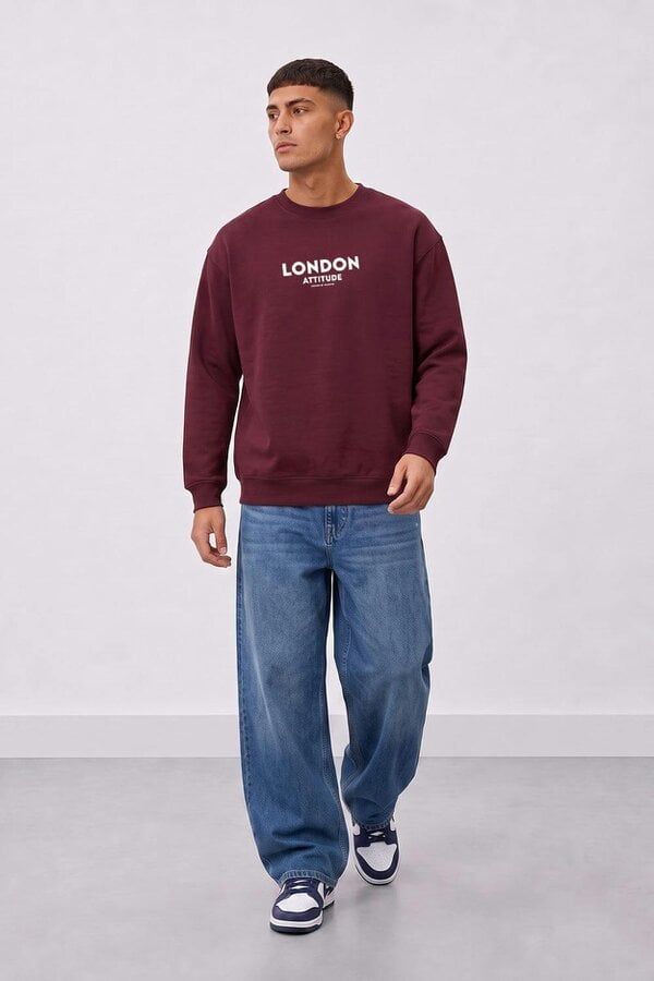 London Attitude Oversized Dragon Graphic Sweatshirt