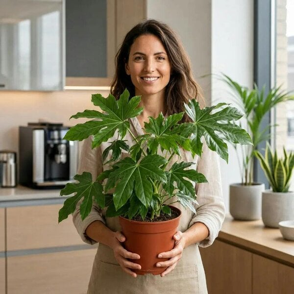 Fatsia Paper Plant – Large Glossy Green Foliage Evergreen Indoor and Outdoor Plant - Nursery Pot