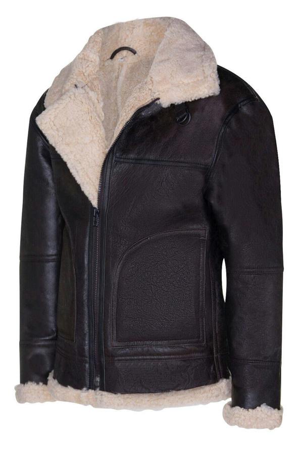 Infinity Leather Mens B3 Shearling Sheepskin Aviator Jacket-Gloucester