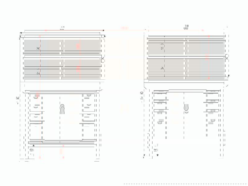 Acorn Heavy-Duty Cupboard Workbench (V.4) – Sturdy Wooden Workbench with Two-Door Cupboard in the middle, Multiple Drawers, and Optional Back Panel or Pegboard, Ideal for Garages, Workshops, and Sheds