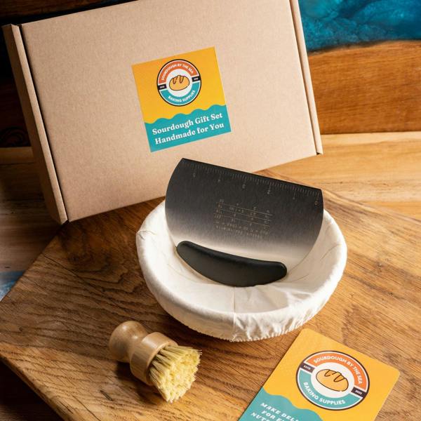 Sourdough By The Sea Sourdough Tools Gift Set - Banneton, Dough Cutter, & Brush