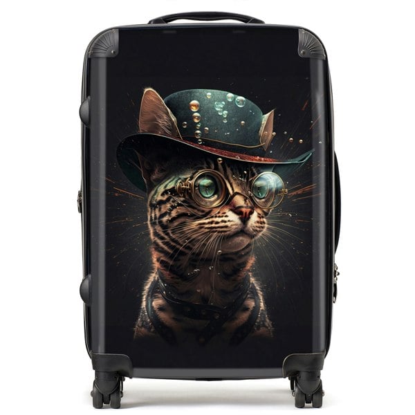 Warren Reed Bengal Cat Face Glasses And Hat Splashart Suitcase