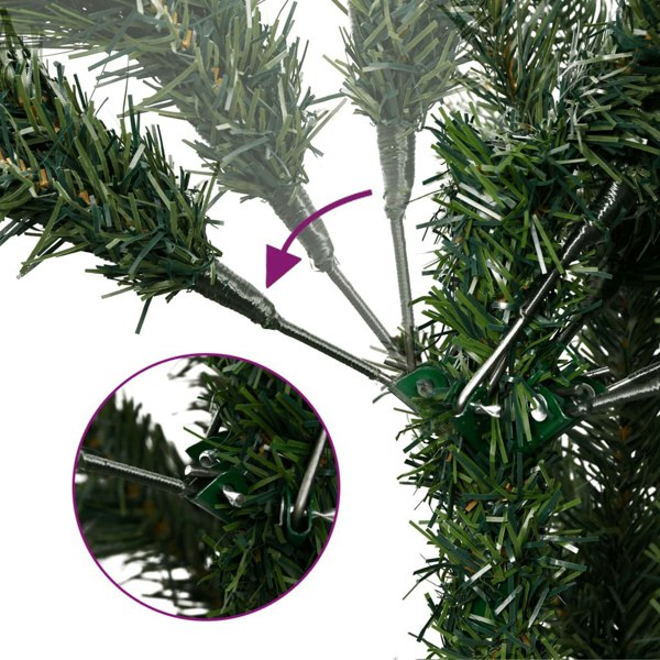 Berkfield Artificial Hinged Christmas Tree with Stand Green 180 cm