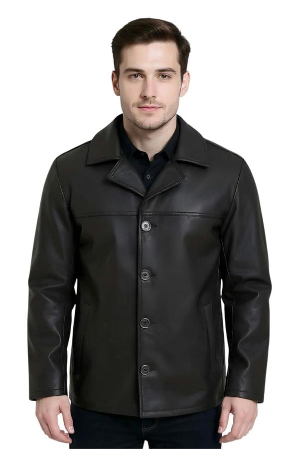 Infinity Leather Men’s 4 Button Italian Leather Blazer Jacket - Loxton