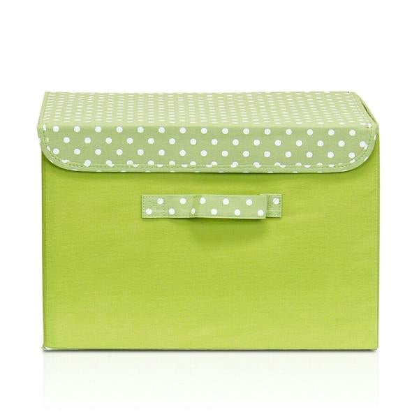 WALPLUS Aalto Non-Woven Fabric Soft Storage Organizer with Lid, Green | Premium Home Interior Decoration
