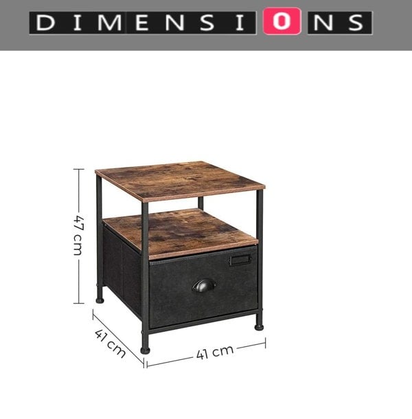Modcraft Nightstand Featuring Fabric Drawer - Bedside Table