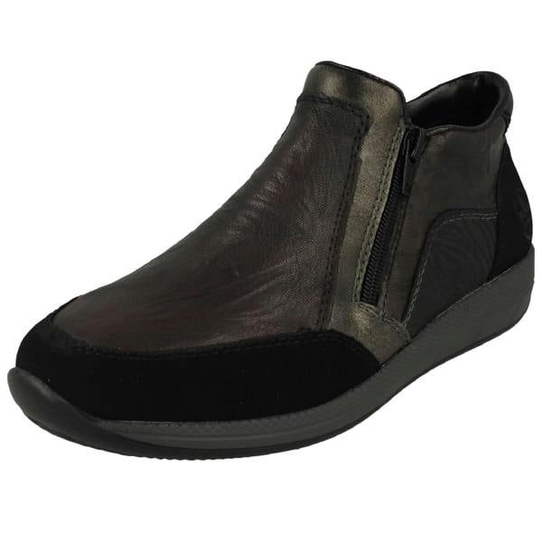 Rieker Ladies Rieker Fleece Lined Dual Zipped Ankle Boots N1152