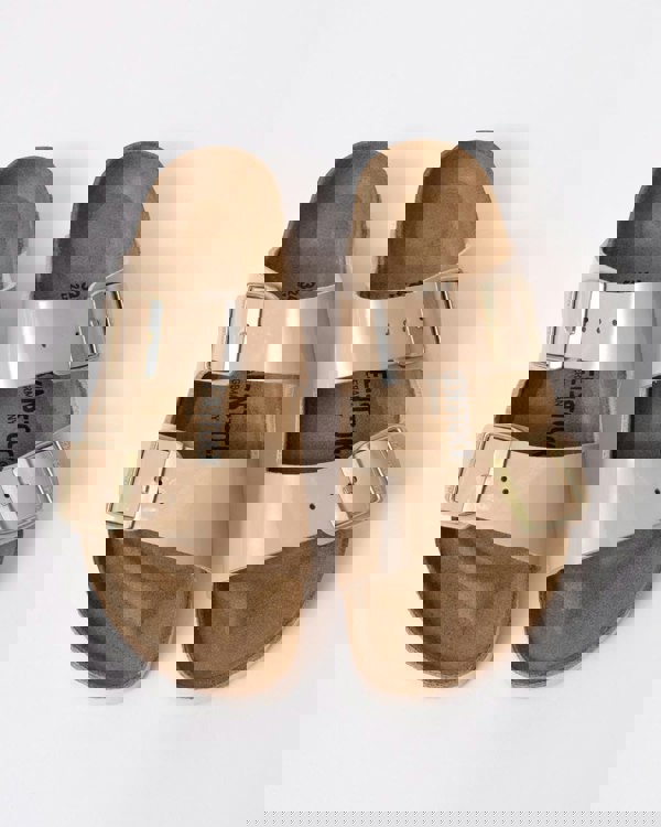 Birkenstock Arizona Birko-Flor Patent Womens Sandals - Sand