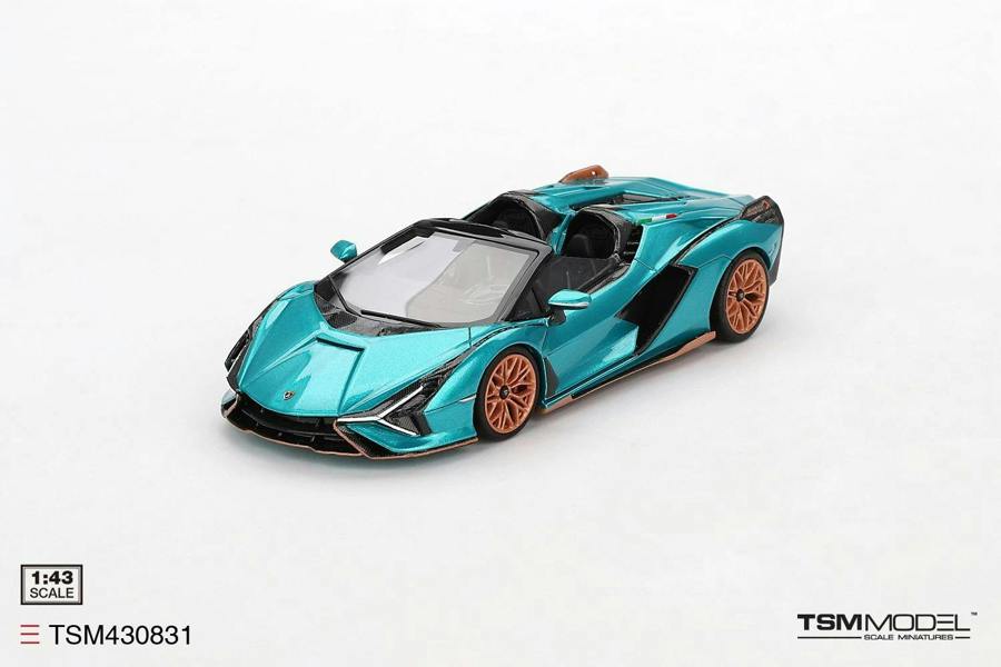 MCSlots Lamborghini Sian Roadster Blu Uranus 1:43 Scale TSM430831
