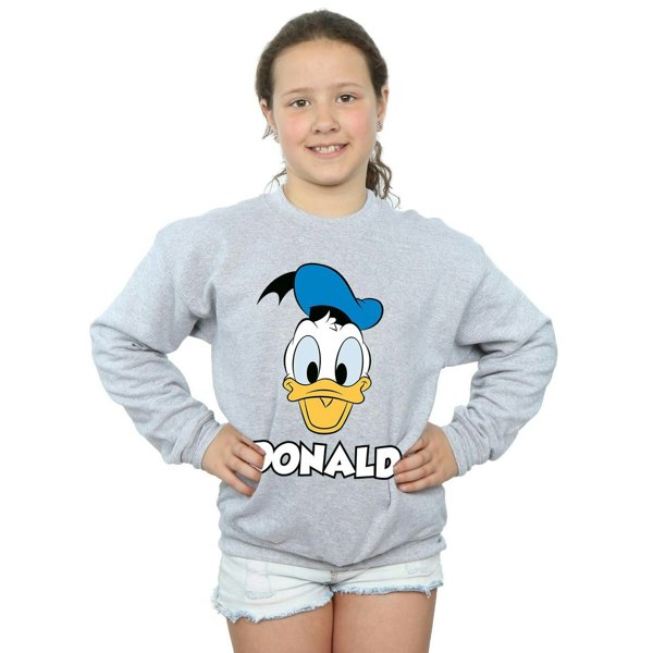 Disney Girls Donald Duck Face Sweatshirt - Sports Grey