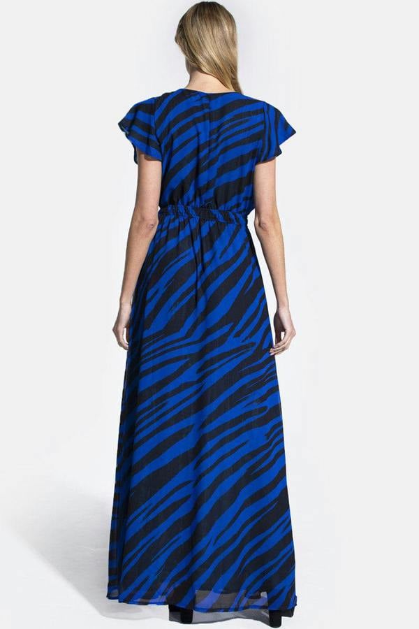 HotSquash Chiffon Mock-Wrap Maxi Dress