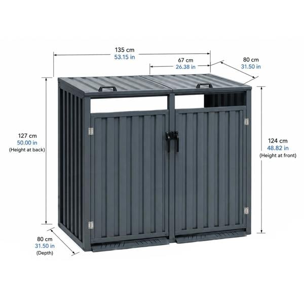 Nicoman Outdoor Metal Garbage Bin Shed