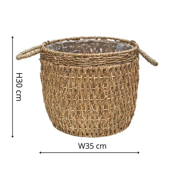 Ivyline Seagrass Lined Basket Natural Set of 2