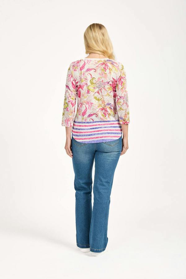 Mudflower Floral Print Lightweight Top