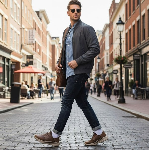 Skechers SLADE - ZACHARY Mens Trainers Dark Brown