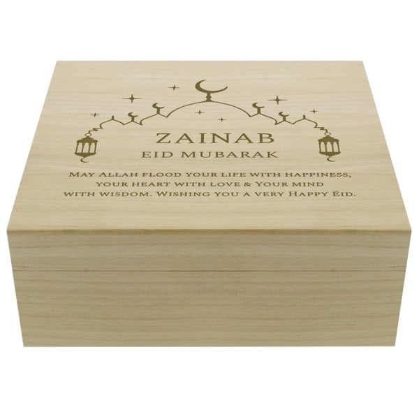 Personalised Memento Company Personalised Eid and Ramadan Large Wooden Keepsake Box
