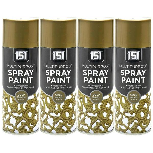 151 4X 151 Gold Metallic Spray Paint 400ml