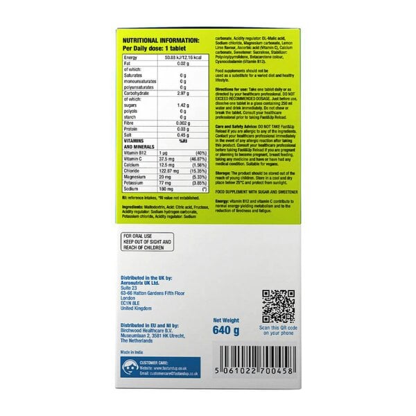 Reload - Electrolyte Tablets for Instant Hydration & Energy - Lime & Lemon Flavour, Pack of 8