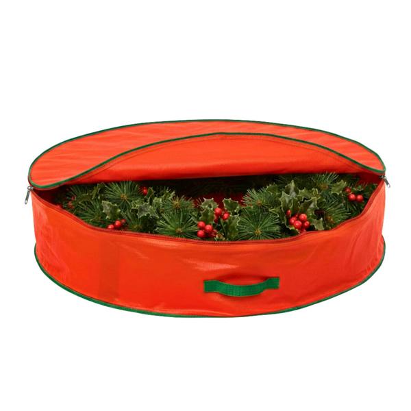 Shatchi Size options Christmas Wreath and Garland Storage Bag, Heavy-Duty Polypropylene with Carry Handles - 156950-WREATH-STORAGE-BAG-76X20CM
