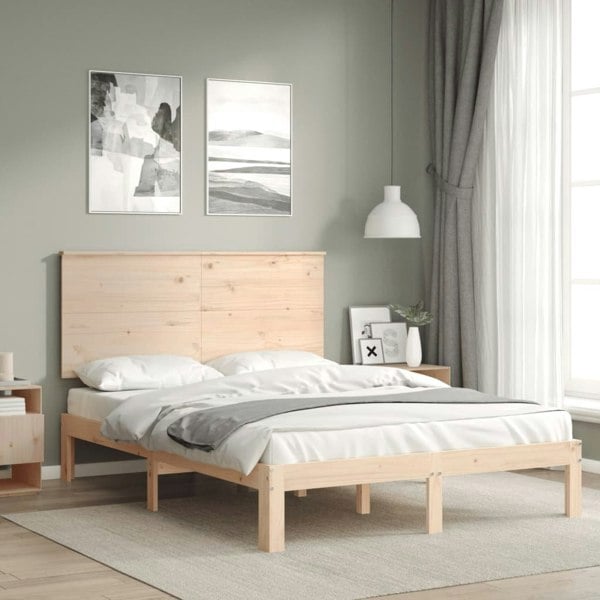 Berkfield Bed Frame with Headboard 120x200 cm Solid Wood