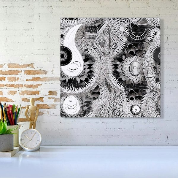 Warren Reed Abstract Moon and Sun Canvas