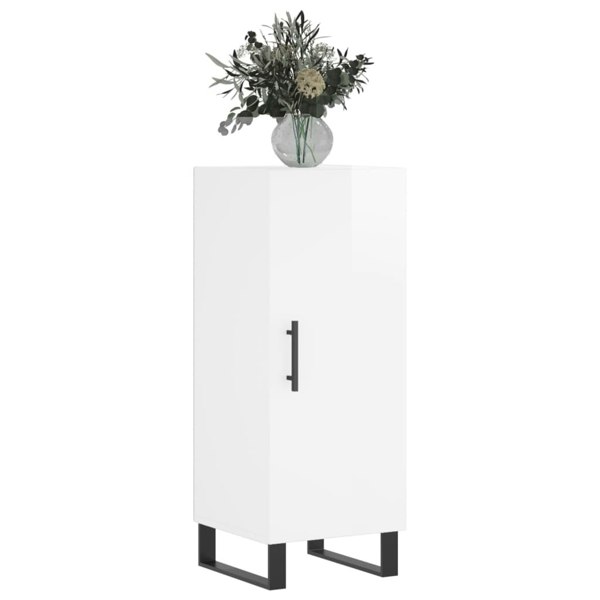 Berkfield Sideboard High Gloss White 34.5x34x90 cm Engineered Wood