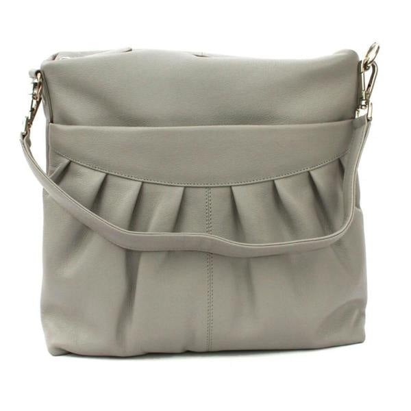 Eastern Counties Leather Womens/Ladies Leona Ruched Leather Handbag - Light Grey - 