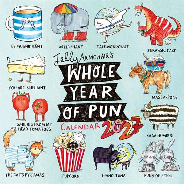 Jelly Armchair, Whole Year of Pun Calendar 2027, Wall Calendars, Month To View, Humour, Gift