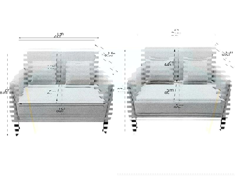 DS Living Como 2 Seater Sofa Bed in Grey or Silver